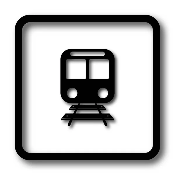 Значок Поезда Черный Сайт Кнопку Белом Фоне — стоковое фото