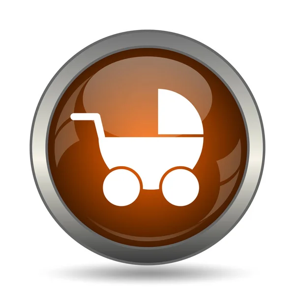 Het Pictogram Van Kinderwagen Internet Knop Witte Achtergrond — Stockfoto