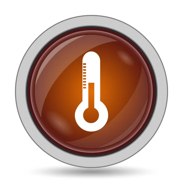 Thermometer Pictogram Oranje Website Knop Witte Achtergrond — Stockfoto