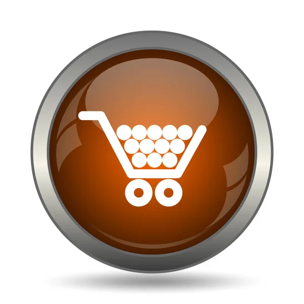 ショッピング カート アイコン 白い背景の上のインター ネット ボタン — ストック写真