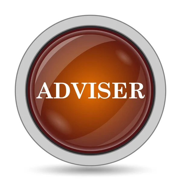 Adviser Icon Orange Website Button White Background — Stock Photo, Image