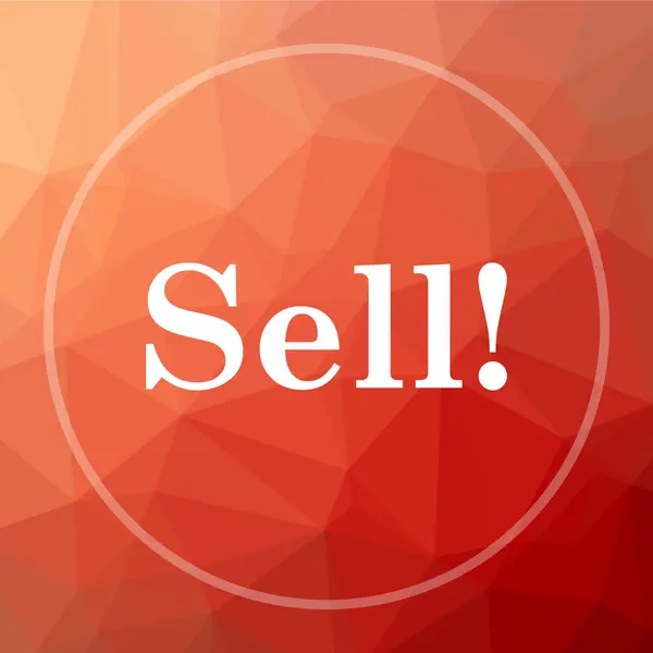 Sprzedaj Ikona Sprzedaży Internetowej Przycisk Tle Czerwony Low Poly — Zdjęcie stockowe