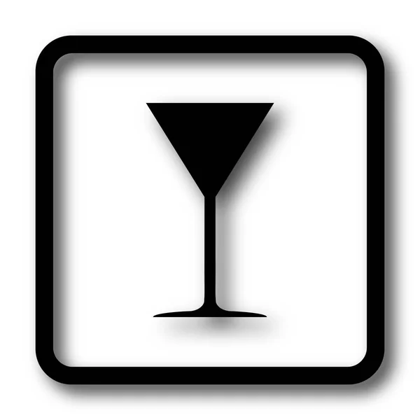 Martini Szkła Ikona Czarny Stronie Przycisk Białym Tle — Zdjęcie stockowe