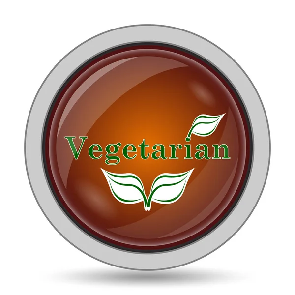 Vegetarisk Orange Webbplats Ikonknappen Vit Bakgrund — Stockfoto