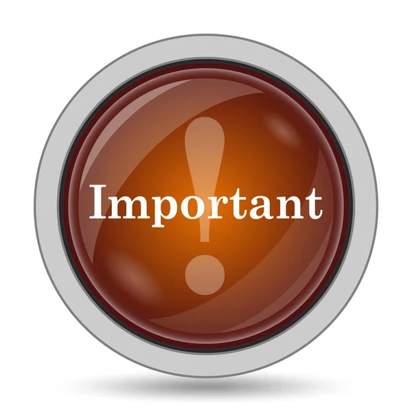 Important Icon Orange Website Button White Background — Stock Photo, Image