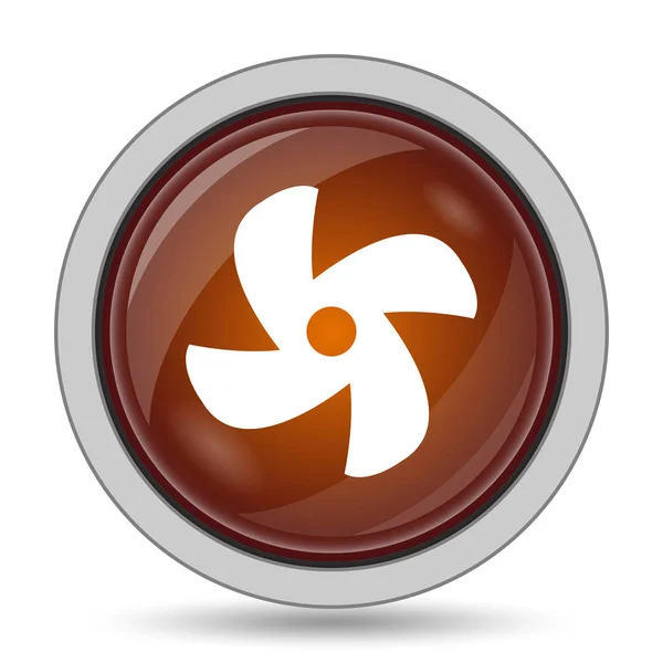 Ventilator Pictogram Oranje Website Knop Witte Achtergrond — Stockfoto