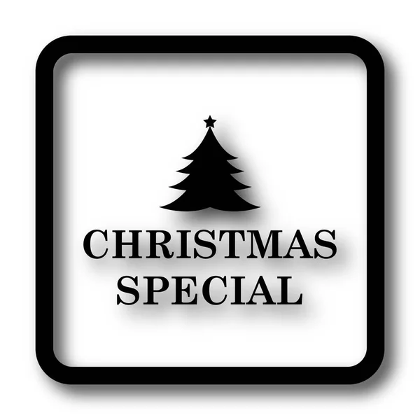 Ícone Especial Natal Botão Site Preto Fundo Branco — Fotografia de Stock