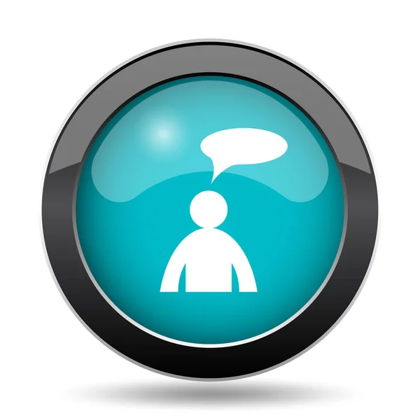 Comments icon - man with bubble — Stock Photo, Image