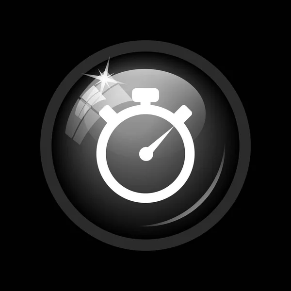 Timer Pictogram Internet Knop Zwarte Achtergrond — Stockfoto