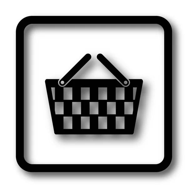 Shopping Basket Icon Black Website Button White Background — Stok Foto