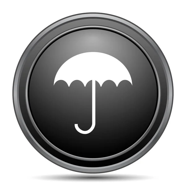 Esernyő Ikon Fekete Honlap Gomb Fehér Háttér — Stock Fotó