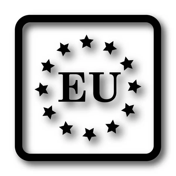 欧洲联盟图标 黑色网站按钮白色背景 — 图库照片