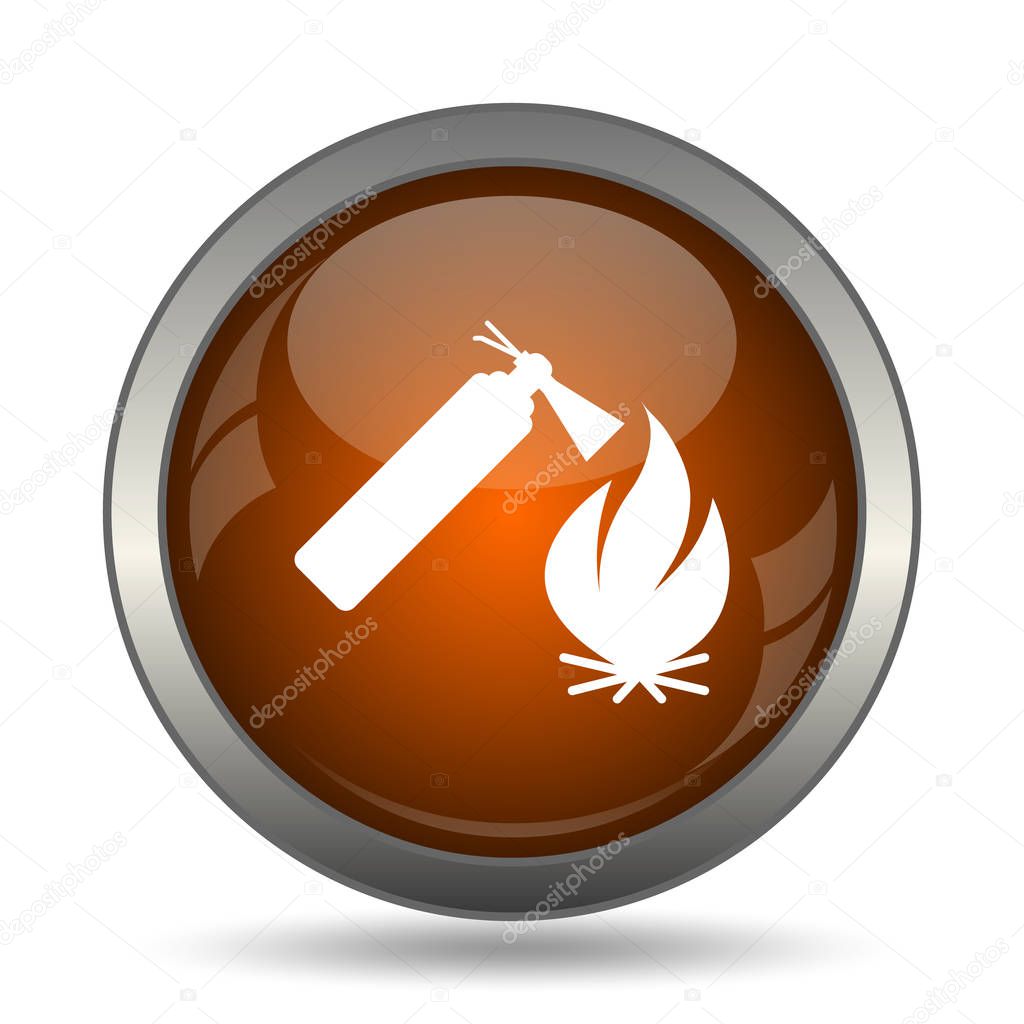 Fire icon. Internet button on white background.