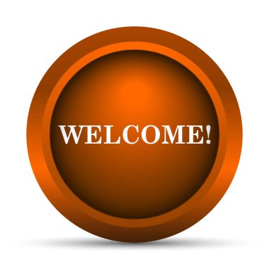 Hoş geldiniz simgesi. Beyaz arka plan üzerinde Internet düğmesi