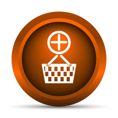 Sepet simgesi ekleyin. Beyaz arka plan üzerinde Internet düğmesi