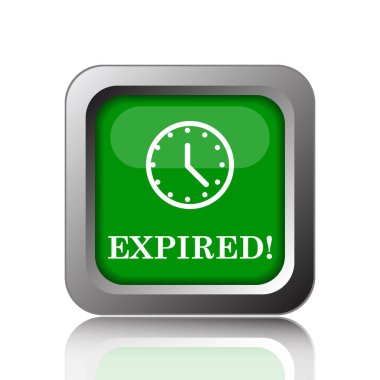 Süresi dolan simgesi. Siyah arka plan üzerine Internet düğmesi