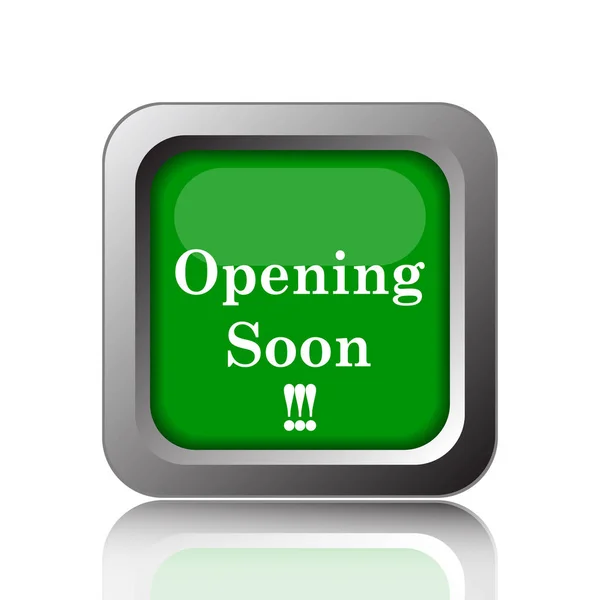 Opening soon icon. Internet button on black background