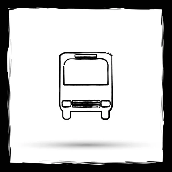 Bus Pictogram Internet Knop Witte Achtergrond Overzicht Ontwerp Nabootsende Penseel — Stockfoto