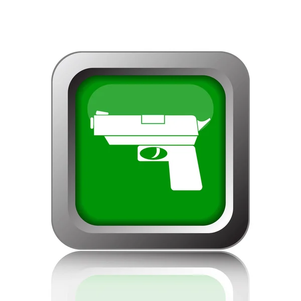 Gun Icon Internet Button Black Background — Stock Photo, Image