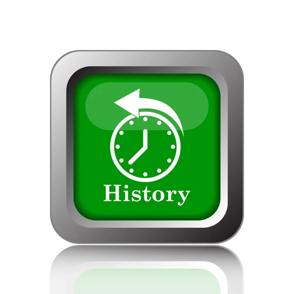 History Icon Internet Button Black Background — Stock Photo, Image