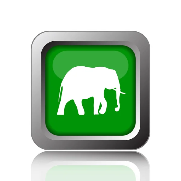 Elephant Icon Internet Button Black Background — Stock Photo, Image