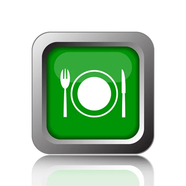 レストランのアイコン 黒い背景にインター ネット ボタン — ストック写真