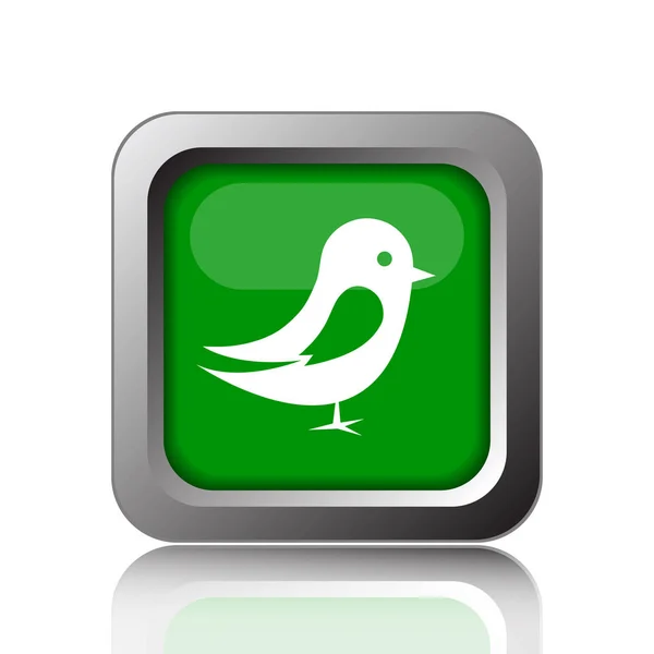 Икона Птицы Кнопка Интернет Черном Фоне — стоковое фото