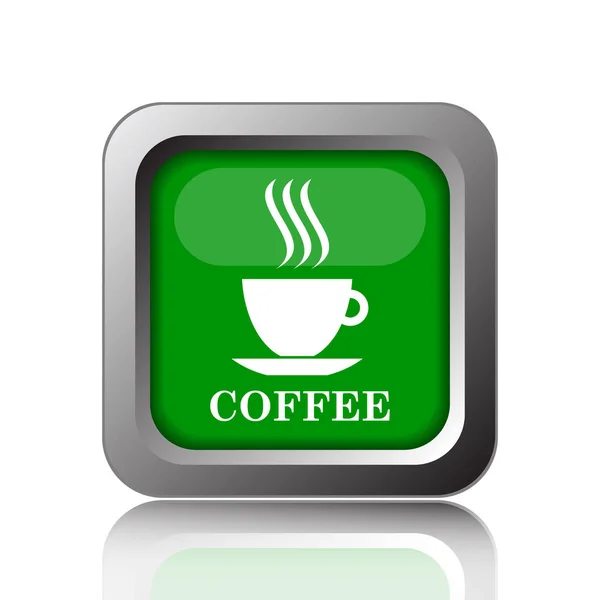 コーヒー カップのアイコン 黒い背景にインター ネット ボタン — ストック写真