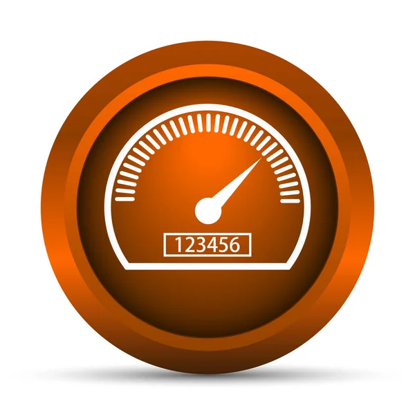 スピード メーターのアイコン 白い背景の上のインター ネット ボタン — ストック写真