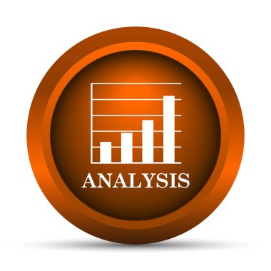 Analiz simgesi. Beyaz arka plan üzerinde Internet düğmesi
