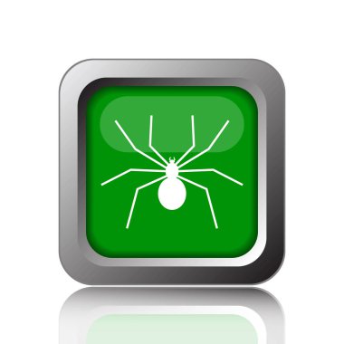 Örümcek simgesi. Siyah arka plan üzerine Internet düğmesi
