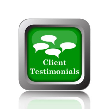 Müşteri referansları simgesi. Siyah arka plan üzerine Internet düğmesi