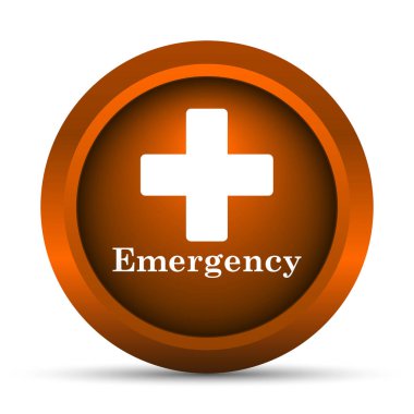 Acil durum simgesi. Beyaz arka plan üzerinde Internet düğmesi