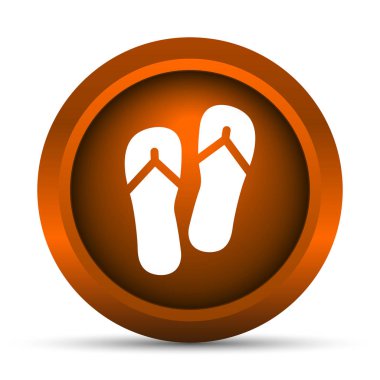 Terlik simgesi. Beyaz arka plan üzerinde Internet düğmesi