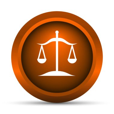 Denge simgesi. Beyaz arka plan üzerinde Internet düğmesi