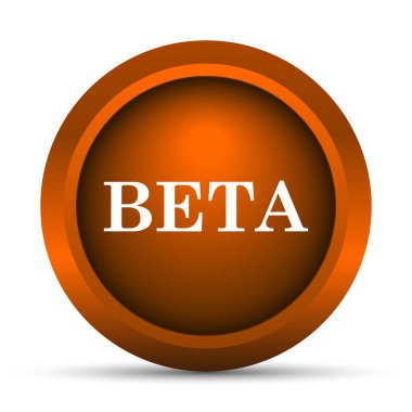 Beta simgesi. Beyaz arka plan üzerinde Internet düğmesi
