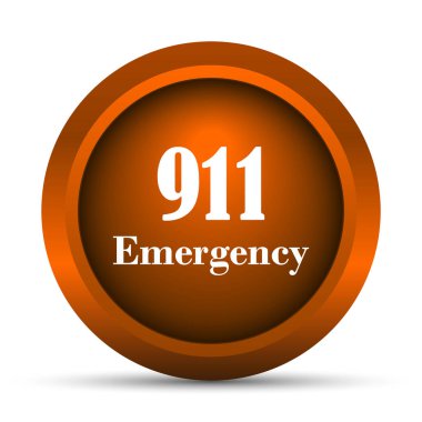 911 acil durum simgesi. Beyaz arka plan üzerinde Internet düğmesi