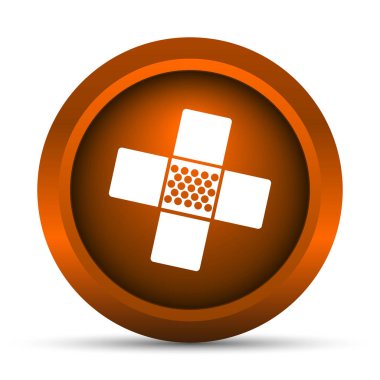 Tıbbi yama simge. Beyaz arka plan üzerinde Internet düğmesi