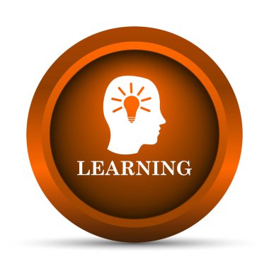 Öğrenme simgesi. Beyaz arka plan üzerinde Internet düğmesi