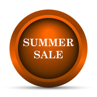 Yaz satış simgesi. Beyaz arka plan üzerinde Internet düğmesi