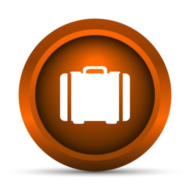 Bavul simgesi. Beyaz arka plan üzerinde Internet düğmesi