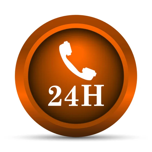 24H 手机图标 白色背景上的互联网按钮 — 图库照片