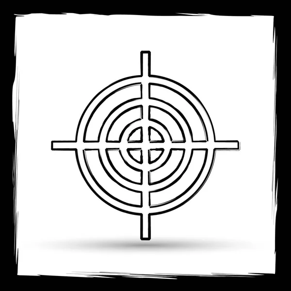 Zielsymbol Internet Taste Auf Weißem Hintergrund Umrisse Design Imitiert Pinsel — Stockfoto