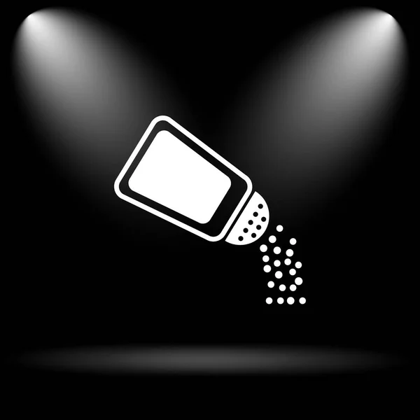塩のアイコン 黒い背景にインター ネット ボタン — ストック写真