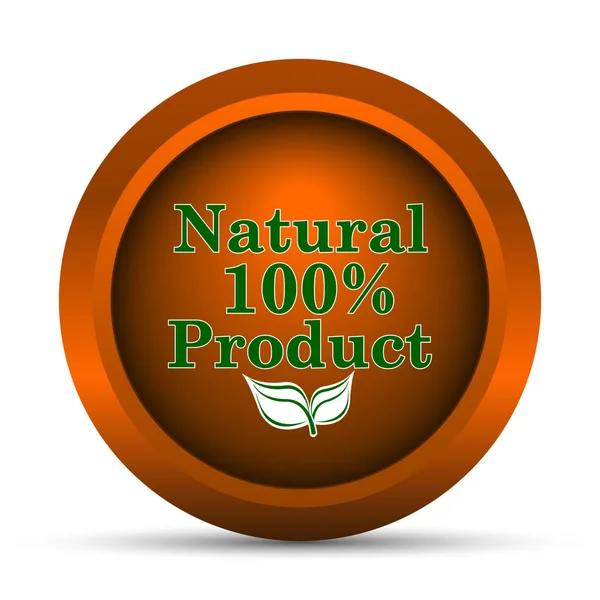 100 Икона Натурального Продукта Кнопка Интернет Белом Фоне — стоковое фото