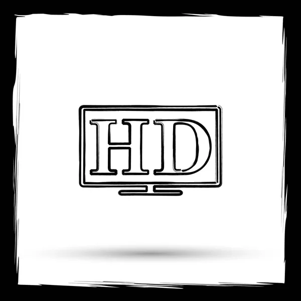 Εικονίδιο Τηλεόραση Κουμπί Internet Άσπρο Φόντο Διάρθρωση Σχεδίασης Μιμούμενοι Πινέλο — Φωτογραφία Αρχείου