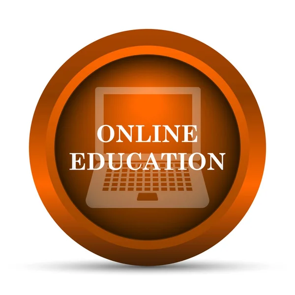 Edukacja Online Ikona Przycisk Internet Białym Tle — Zdjęcie stockowe