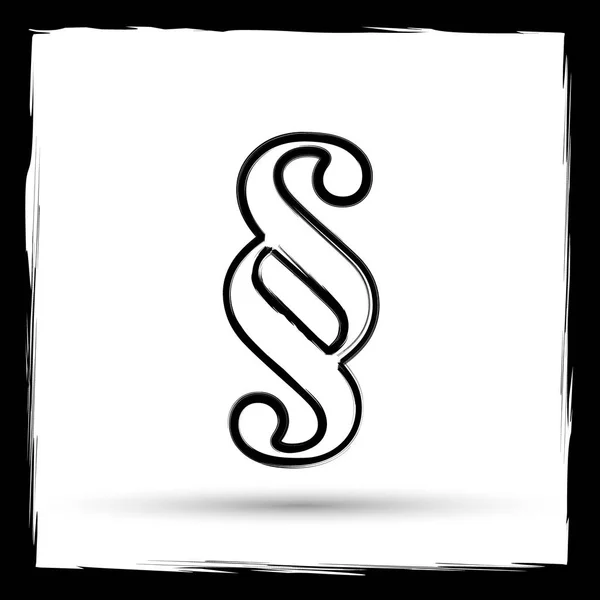 Ícone Parágrafo Botão Internet Fundo Branco Desenho Esboço Imitando Pincel — Fotografia de Stock