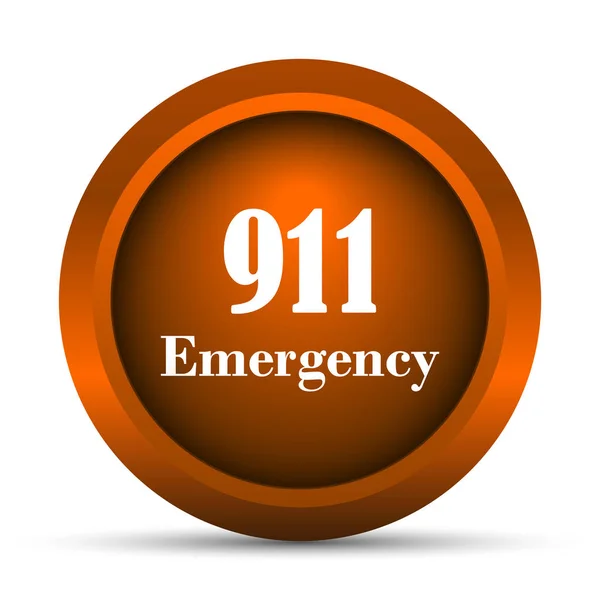 911 Emergency Pictogram Internet Knop Witte Achtergrond — Stockfoto