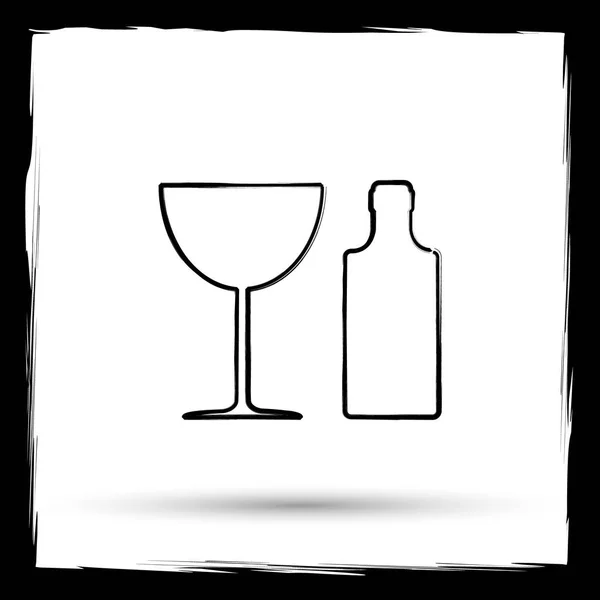 Bottle and glass icon — Stock Photo, Image